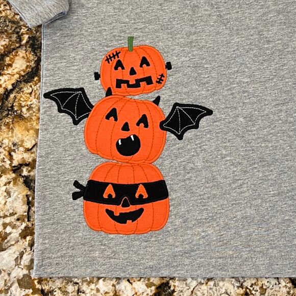 *NWT Gymboree Boys Grey & Orange Halloween Jack-O-Lantern Top - - Picture 3 of 7
